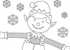 Christmas Elf Colouring Sheet
