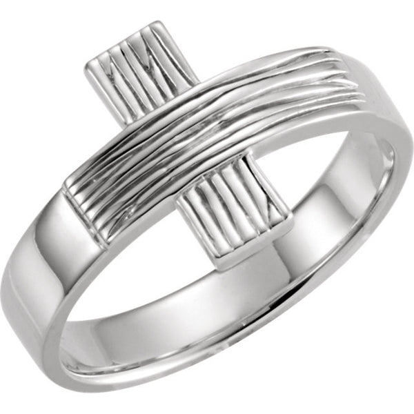 14K White Gold Rugged CrossÂ® Purity Ring Size 7 Only