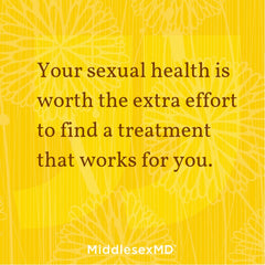 Your sexual health is worth the extra effort to find a treatment that works for you.