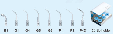 Woodpecker ultrasonic scaler accessory tips distributed by ATOMO Dental