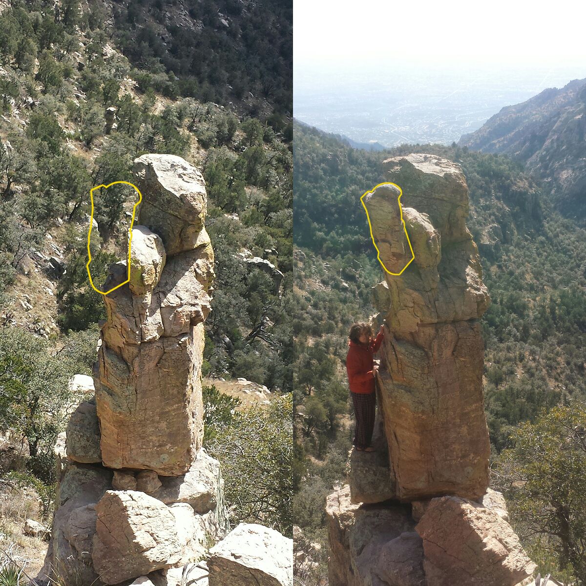 The rock that caused, Thru-Hiker Warren Maddox to fall