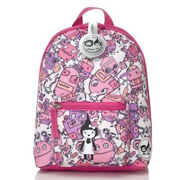 pink company backpack