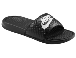 nike benassi slides women's black