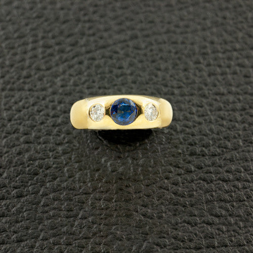 sapphire and diamond gypsy ring