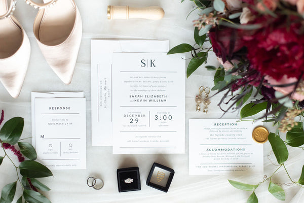 Wedding Invitation with Rings invited by lamaworks minimalist clean