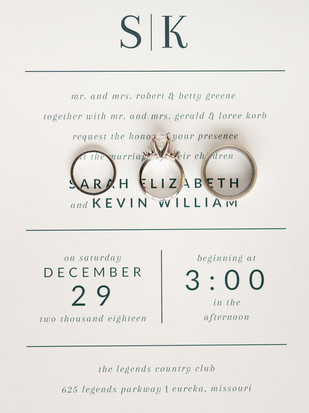 Wedding Invitation with Rings invited by lamaworks winter wedding christmas new years