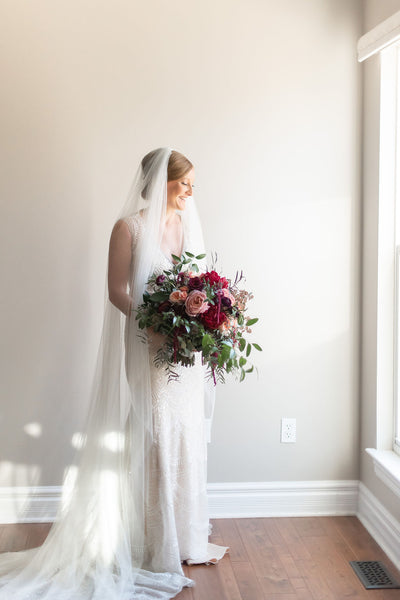 winter vintage wedding dress bride