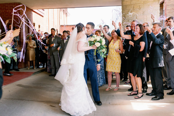 wedding ceremony with ribbons