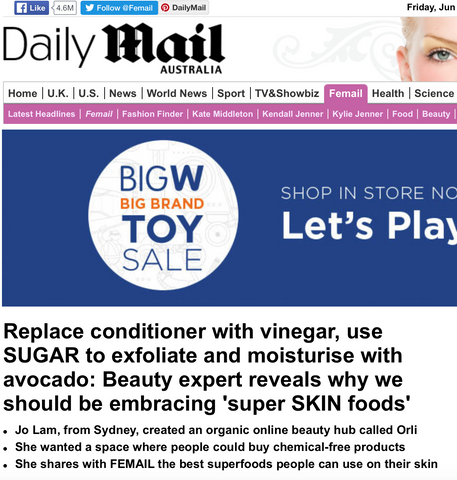 daily mail orli, jo lam orli for daily mail, natural beauty jo lam orli for daily mail, natural skincare jo lam orli for daily mail, face masks jo lam orli for daily mail