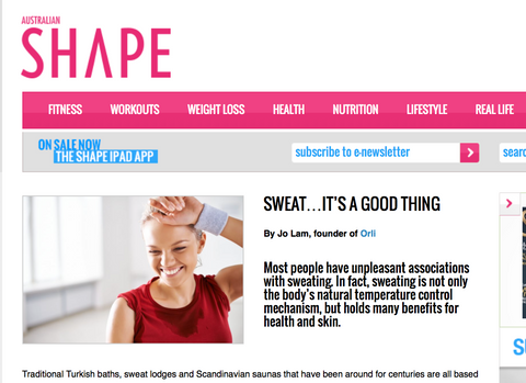 orli for shape magazine on sweat organic and natural skincare and beauty australia