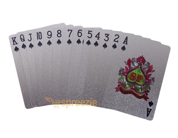 Gold Playing Cards Full Deck 24k Gold Foil Plated Silver Design 