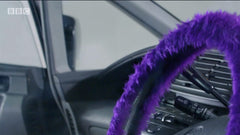 Purple fluffy steering wheel cover Ali-A's supercharger