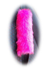 Large 7 Piece Barbie Pink fluffy car accessories set faux fur - Poppys Crafts