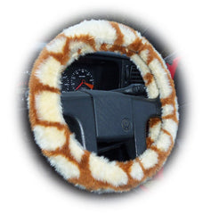 Fuzzy Faux fur Steering wheel cover in a choice of print's - Poppys Crafts