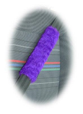 Fuzzy faux fur Purple car seatbelt pads 1 pair - Poppys Crafts