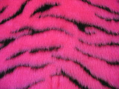 Pink and black tiger stripe fuzzy faux fur seatbelt pads 1 pair - Poppys Crafts