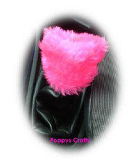 Fluffy cute Barbie Pink Gear knob stick shift cover faux fur - Poppys Crafts