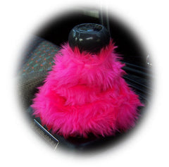Large 7 Piece Barbie Pink fluffy car accessories set faux fur - Poppys Crafts