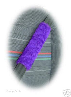 Fuzzy Purple faux fur shoulder pad for guitar strap, bag strap, seatbelt - Poppys Crafts
