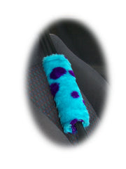 Large 7 Piece Sully Spotty Monster fluffy car accessories set faux fur - Poppys Crafts