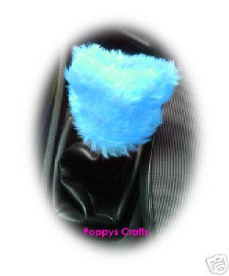 Fuzzy faux fur Turquoise / Teal Gearknob cover cute - Poppys Crafts
