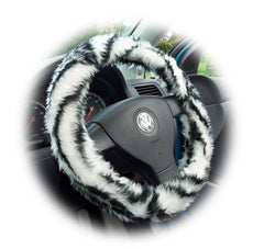 Fuzzy Faux fur Steering wheel cover in a choice of print's