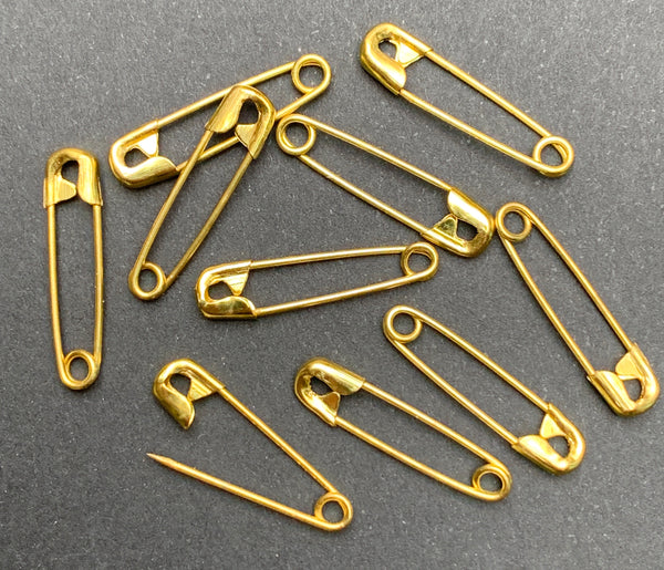 10 Tiny 2cm Vintage Brass Safety Pins The Swagmans Daughter