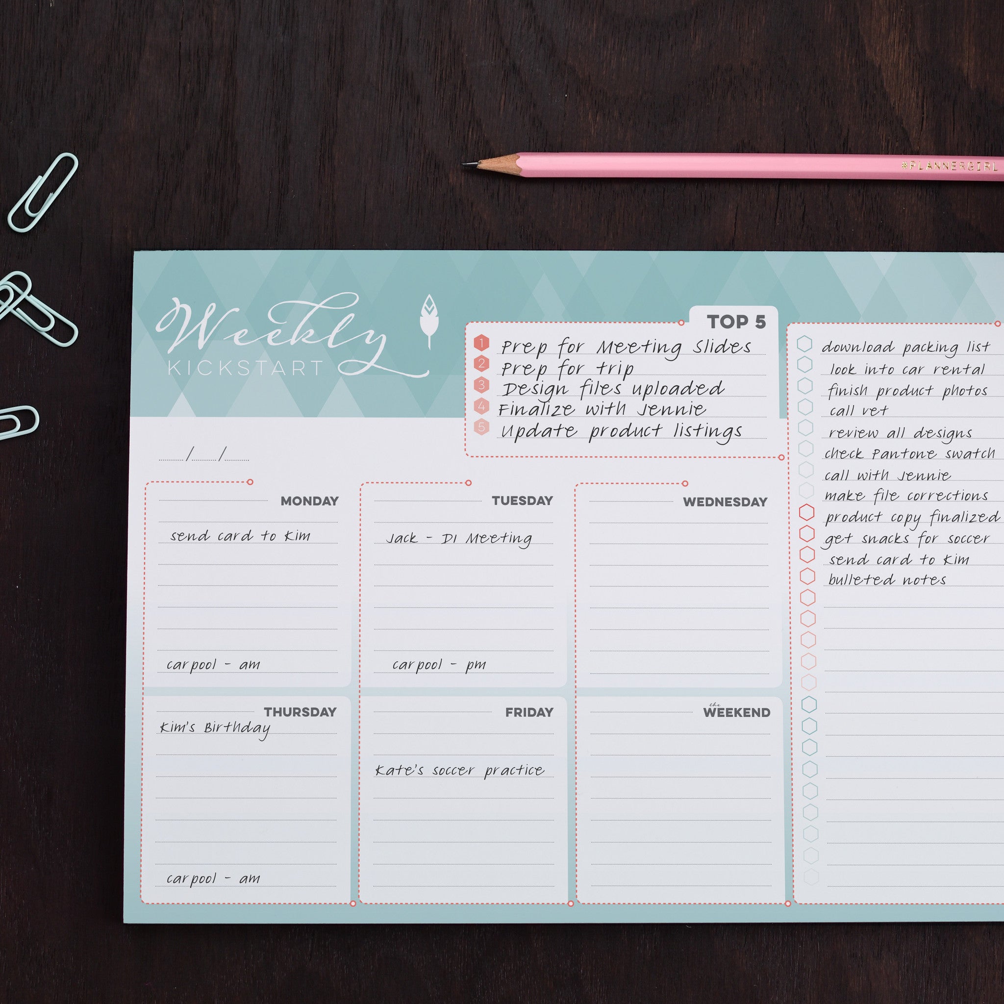 Weekly Planning Notepad for Busy Women to Help Organize Your Time