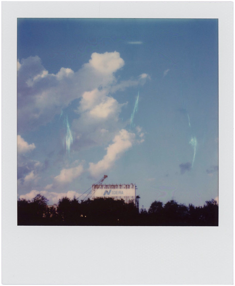 Polaroid with blue lightning