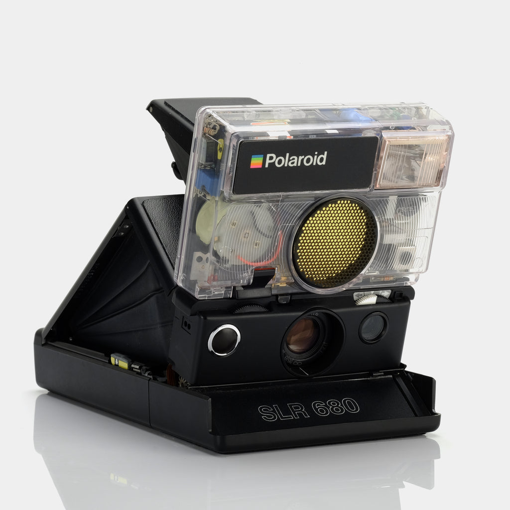 Polaroid 600 SLR 680 with Clear Flash Housing Folding Instant Film