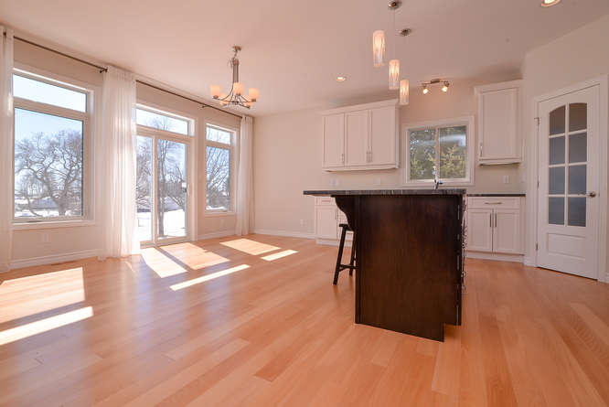 Hardwood flooring in a kitchen