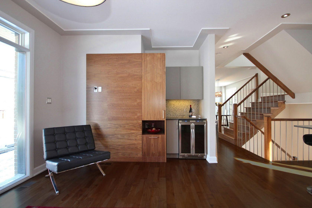 medium toned hardwood flooring maple in a modern home