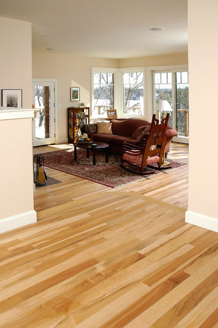Maple custom wood flooring in a home setting
