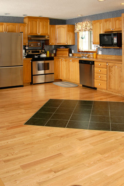 Red Oak Wood Flooring in a Kitchen