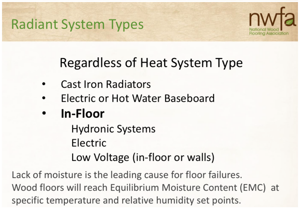 Radiant heat and hardwood flooring
