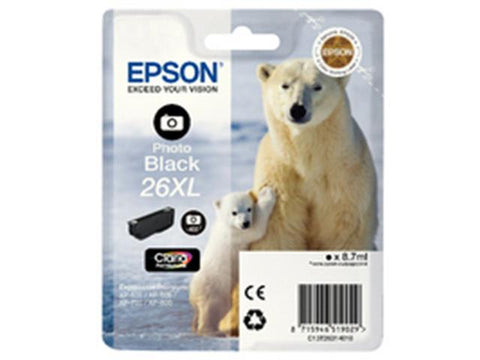 Epson 26XL T2631 Photo Black Ink Cartridge Polar Bear C13T26314010