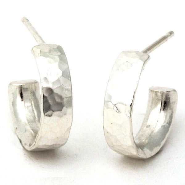 Silver Hoops earrings Martel\u00e9. Handmade Handmade Hammered and rusty Silver hoop earring