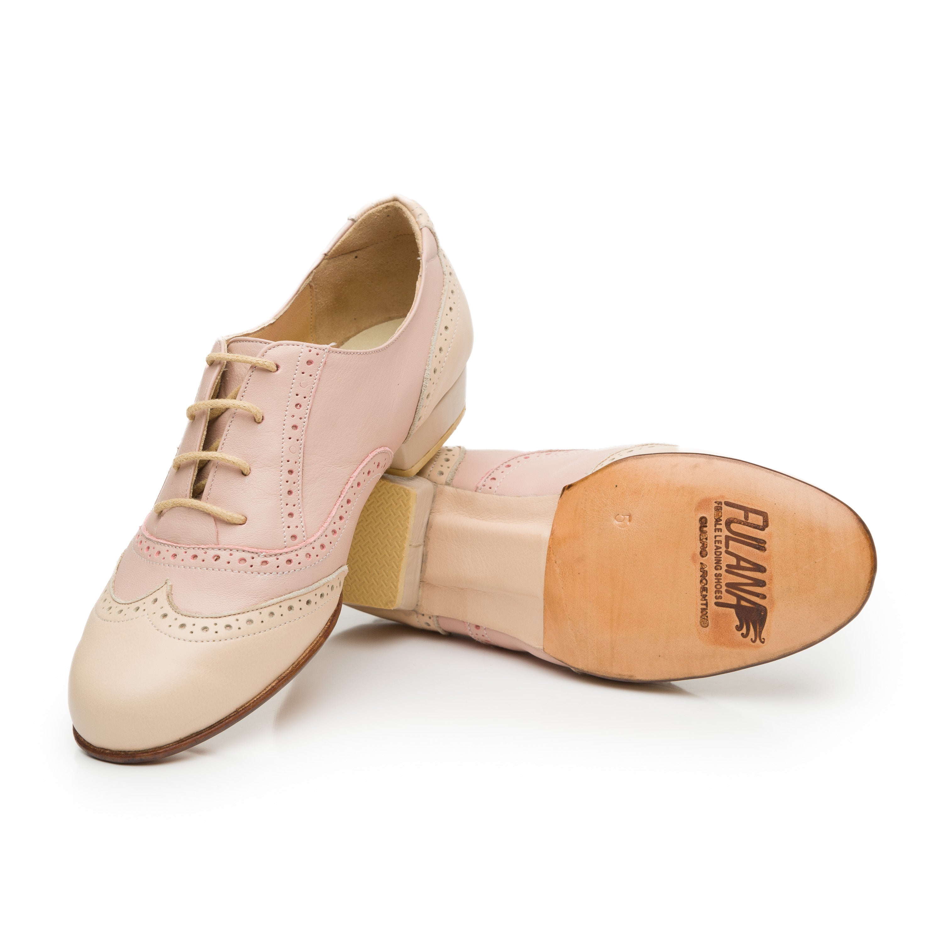 raket Silicium doel Tango Practice & Leading Shoes From Argentina - Oxford Curvy / Beige &  Cream by Fulana – Axis Tango