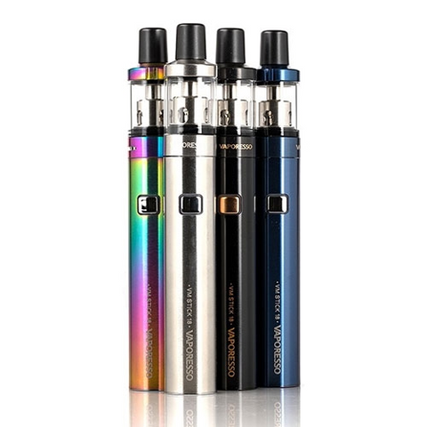 Four variations of the Vaporesso VM Stick 18, clustered into a group.