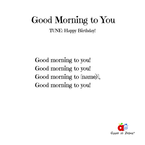 preschool song good morning to you 