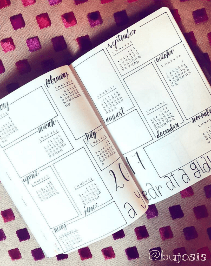 Bullet Journal Future Log by @bujosis