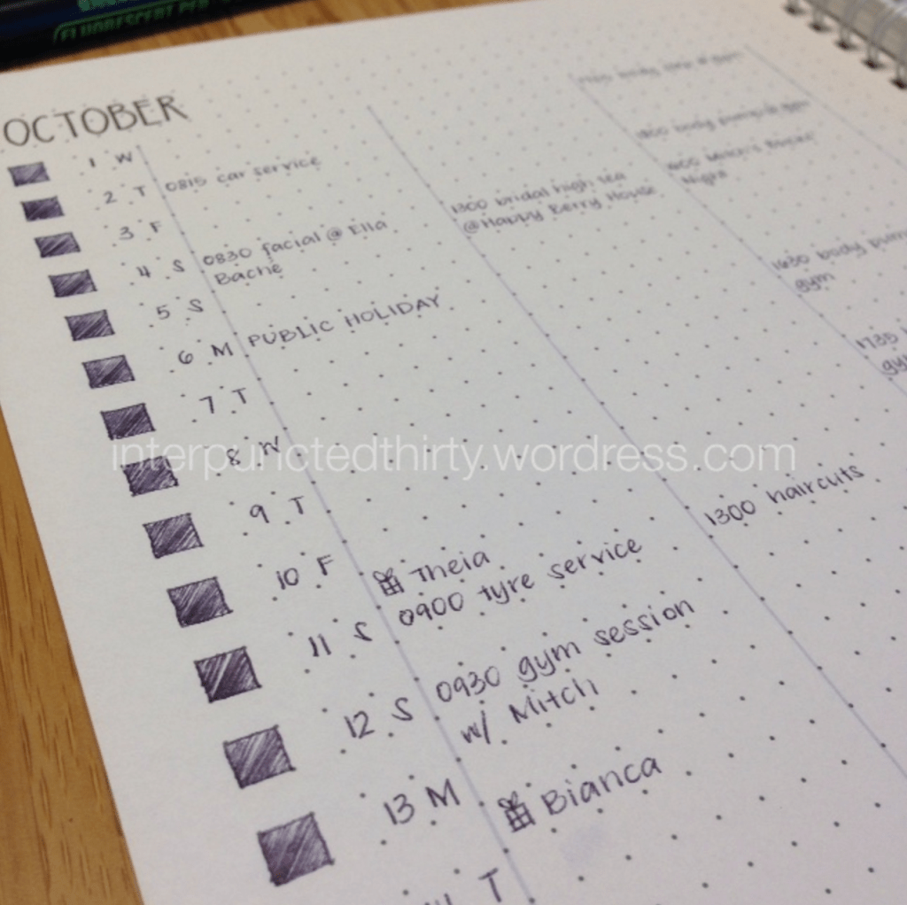 Kim's Bullet Journal Monthly Log