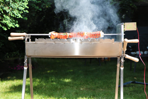 Lobster Tails Cooking on a Cyprus BBQ