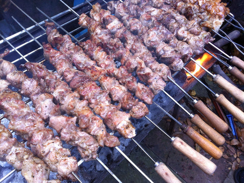 Souvlaki Kebabs on a Cyprus Foukou