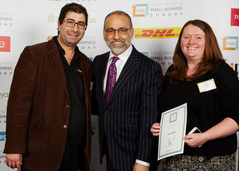 Cyprus BBQ collecting their SBS award from Theo Paphitis
