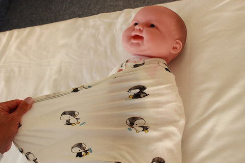 How to swaddle - pull over to velcro