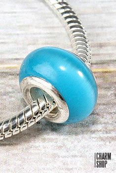 Light Blue Glass Bead Charm