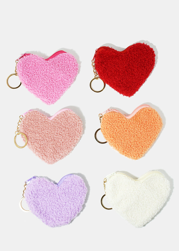 Sherpa Heart-Shaped Coin Pouch
