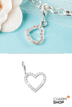 Diamond Heart Dangle Charm