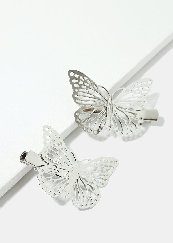 2-Piece Metal Butterfly Hairpins